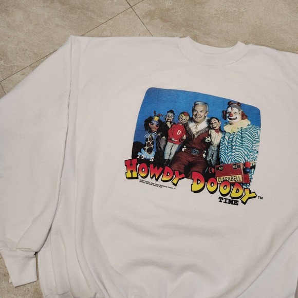 VTG 90s Howdy Doody Mens 2XL 1997 NBC TV Series Promo Crewneck Sweatshirt Hanes - Picture 1 of 12